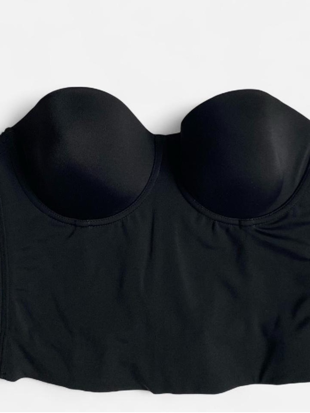Y2K black satin bustier